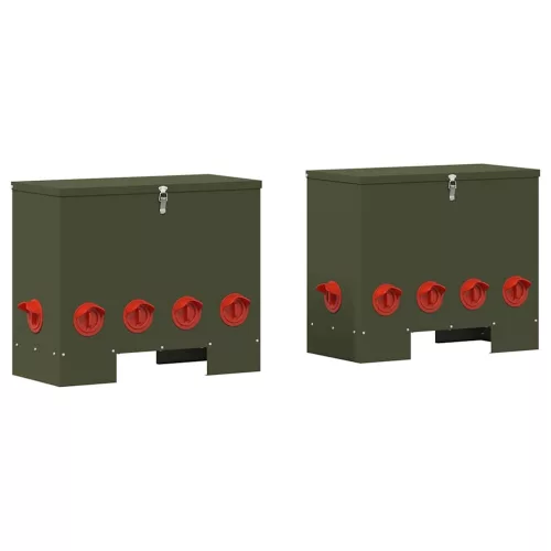  Csirke etető 2 pcs Olajzöld 60.5 x 29 x 51 cm