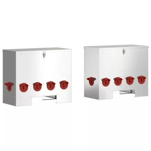  Csirke etető 2 pcs Ezüst 60.5 x 29 x 51 cm Horganyzott acél