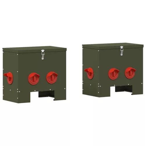  Csirke etető 2 pcs Olajzöld 60.5 x 29 x 51 cm