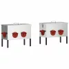  Csirke etető 2 pcs Ezüst 41,5 x 20,5 x 33 cm Horganyzott acél