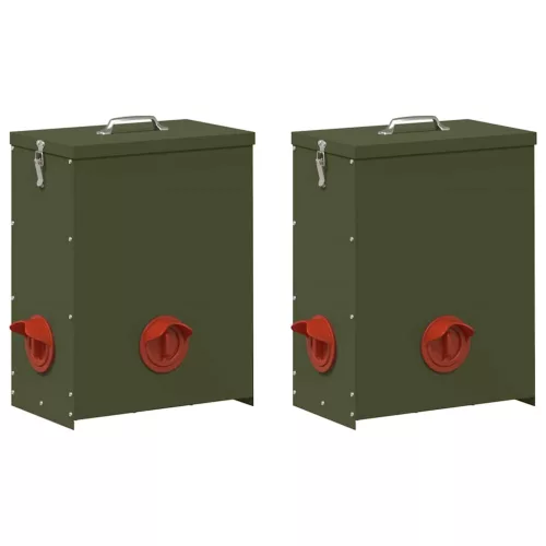  Csirke etető 2 pcs Olajzöld 32,5 x 20,5 x 43 cm