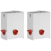  Csirke etető 2 pcs Ezüst 32,5 x 20,5 x 43 cm Horganyzott acél