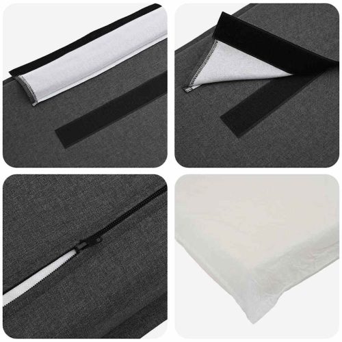  Kárpitozott fejtámla Természetes és sötétszürke 160 cm