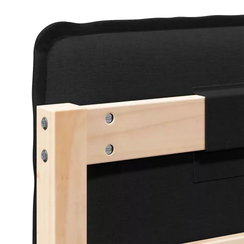  Kárpitozott fejtámla Természetes és fekete 160 cm Tömör fenyőfa