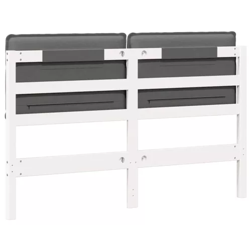  Kárpitozott fejtámla fejtámlával Fehér és világosszürke 120 cm