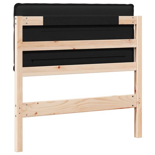  Kárpitozott fejtámla Természetes és fekete 100 cm Tömör fenyőfa