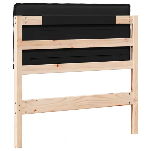  Kárpitozott fejtámla Természetes és fekete 90 cm Tömör fenyőfa