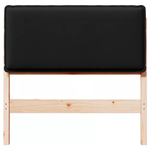  Kárpitozott fejtámla Természetes és fekete 80 cm Tömör fenyőfa