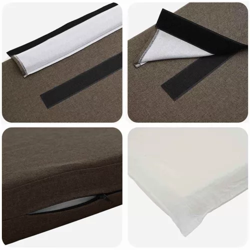  Kárpitozott fejtámla Barna és taupe 200 cm Tömör fenyőfa