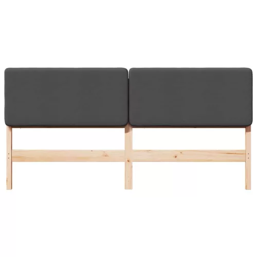  Kárpitozott fejtámla Barna és sötétszürke 180 cm Tömör fenyőfa