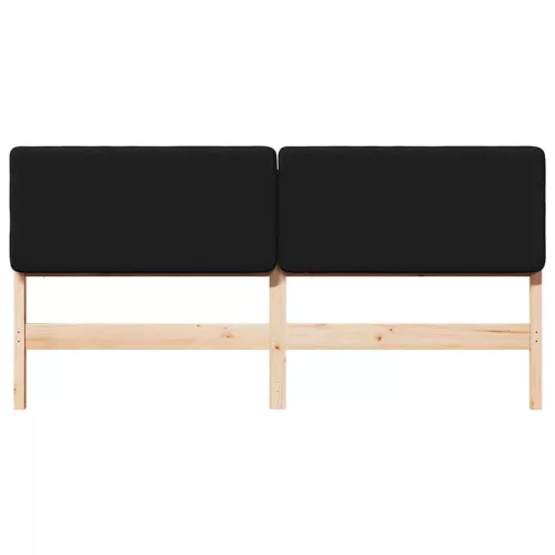  Kárpitozott fejtámla Barna és fekete 180 cm Tömör fenyőfa