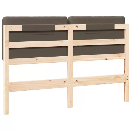  Kárpitozott fejtámla Barna és taupe 160 cm Tömör fenyőfa
