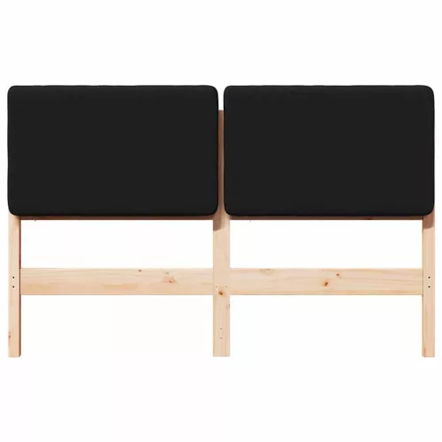  Kárpitozott fejtámla Barna és fekete 150 cm Tömör fenyőfa