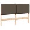  Kárpitozott fejtámla Barna és taupe 140 cm Tömör fenyőfa
