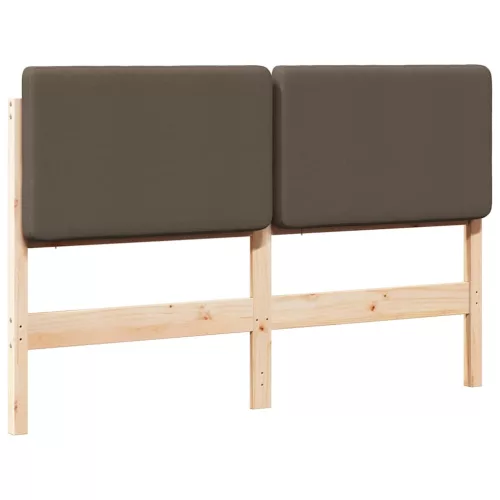  Kárpitozott fejtámla Barna és taupe 140 cm Tömör fenyőfa