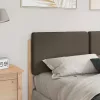  Kárpitozott fejtámla Barna és taupe 140 cm Tömör fenyőfa