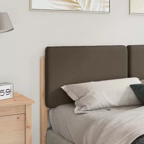  Kárpitozott fejtámla Barna és taupe 140 cm Tömör fenyőfa