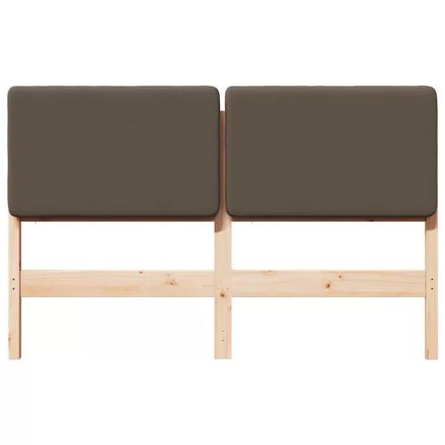  Kárpitozott fejtámla Barna és taupe 140 cm Tömör fenyőfa