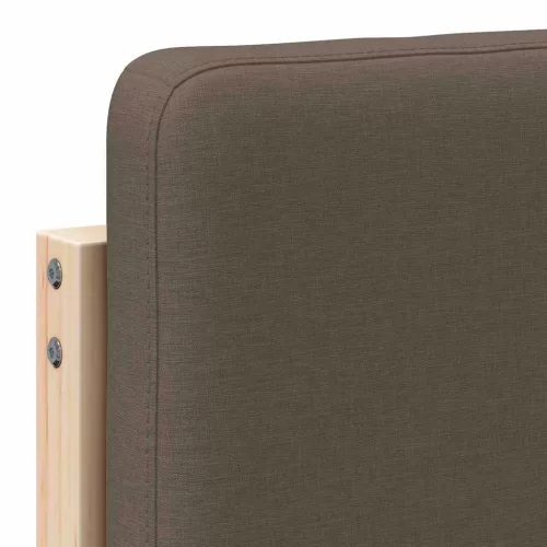  Kárpitozott fejtámla Barna és taupe 140 cm Tömör fenyőfa