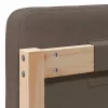  Kárpitozott fejtámla Barna és taupe 140 cm Tömör fenyőfa