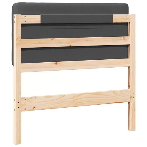  Kárpitozott fejtámla Barna és sötétszürke 100 cm Tömör fenyőfa