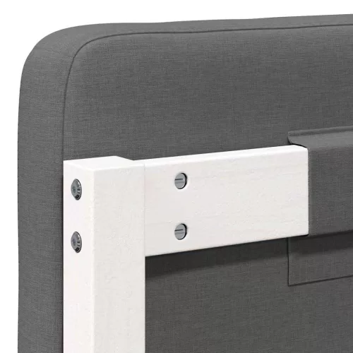  Kárpitozott fejtámla Fehér és világosszürke 90 cm Tömör fenyőfa