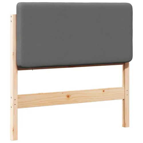  Kárpitozott fejtámla Barna és Világosszürke 80 cm Tömör fenyőfa