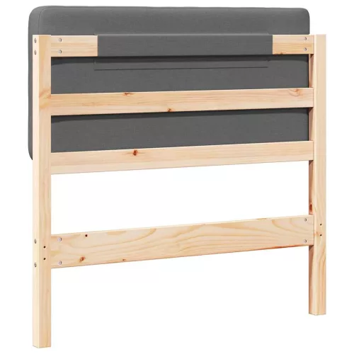  Kárpitozott fejtámla Barna és Világosszürke 80 cm Tömör fenyőfa