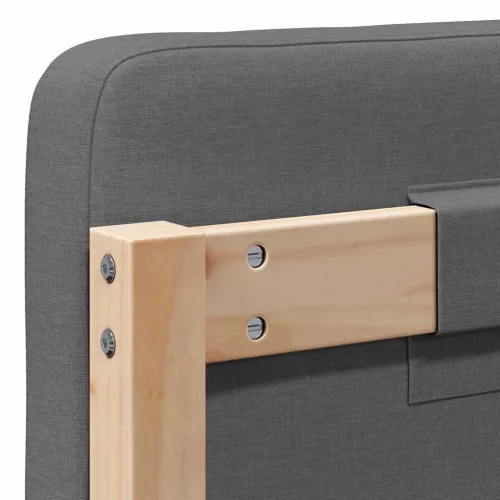  Kárpitozott fejtámla Barna és Világosszürke 80 cm Tömör fenyőfa