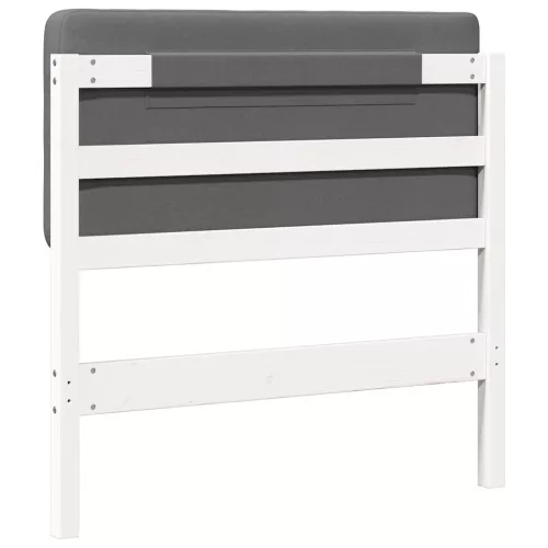  Kárpitozott fejtámla Fehér és világosszürke 80 cm Tömör fenyőfa