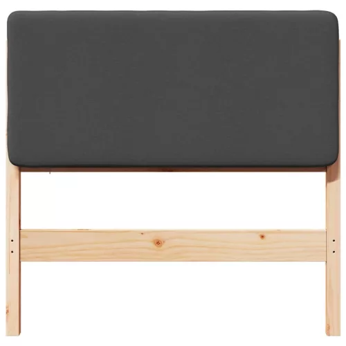  Kárpitozott fejtámla Barna és sötétszürke 75 cm Tömör fenyőfa