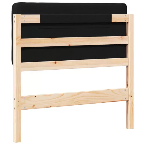  Kárpitozott fejtámla Barna és fekete 75 cm Tömör fenyőfa