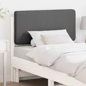    Kárpitozott fejtámla Fehér és világosszürke 75 cm Tömör fenyőfa