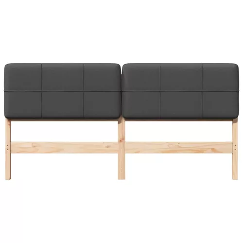  Kárpitozott fejtámla Barna és sötétszürke 200 cm Tömör fenyőfa