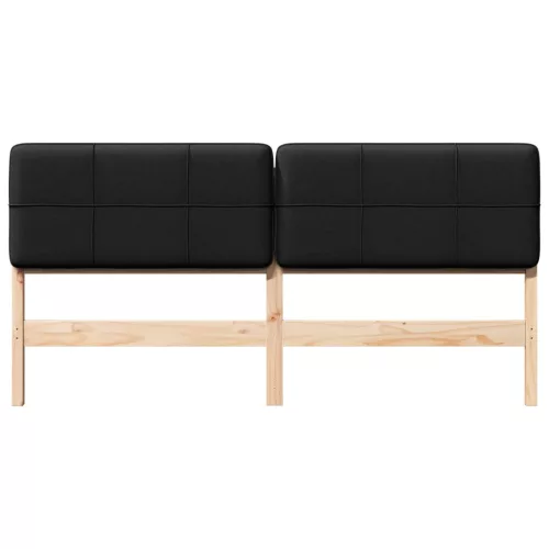  Kárpitozott fejtámla Barna és fekete 200 cm Tömör fenyőfa