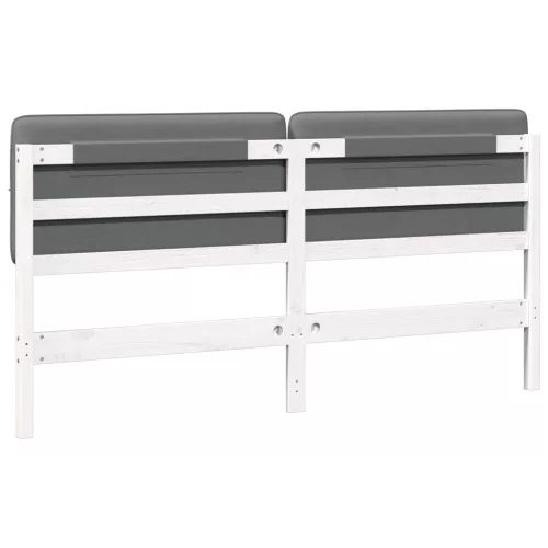  Kárpitozott fejtámla fejtámlával Fehér és világosszürke 200 cm