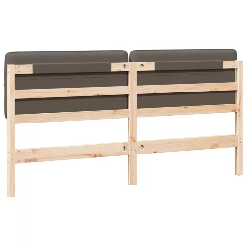  Kárpitozott fejtámla Barna és taupe 180 cm Tömör fenyőfa