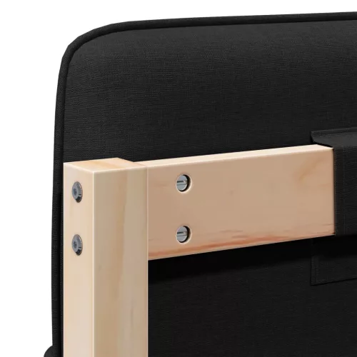  Kárpitozott fejtámla Barna és fekete 160 cm Tömör fenyőfa