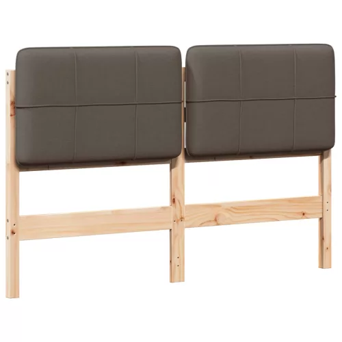  Kárpitozott fejtámla Barna és taupe 160 cm Tömör fenyőfa