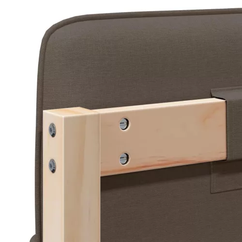  Kárpitozott fejtámla Barna és taupe 160 cm Tömör fenyőfa