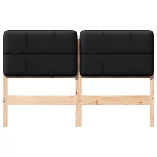  Kárpitozott fejtámla Barna és fekete 140 cm Tömör fenyőfa