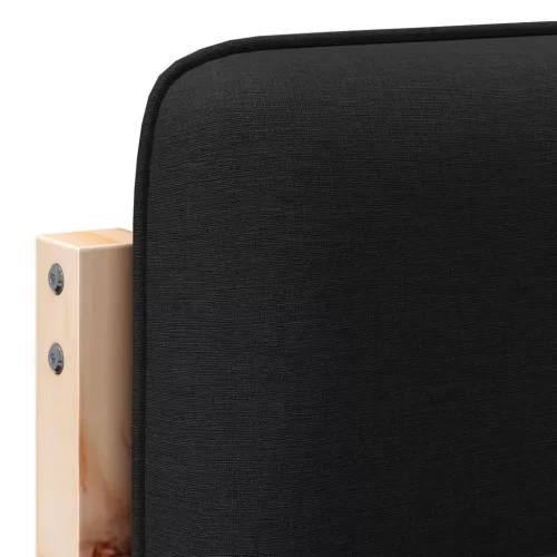  Kárpitozott fejtámla Barna és fekete 140 cm Tömör fenyőfa