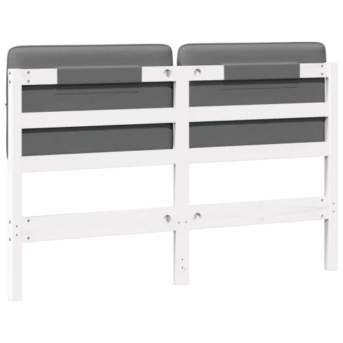  Kárpitozott fejtámla fejtámlával Fehér és világosszürke 140 cm