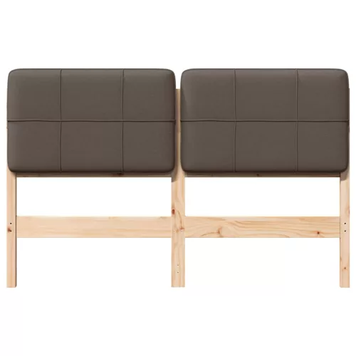  Kárpitozott fejtámla Barna és taupe 135 cm Tömör fenyőfa