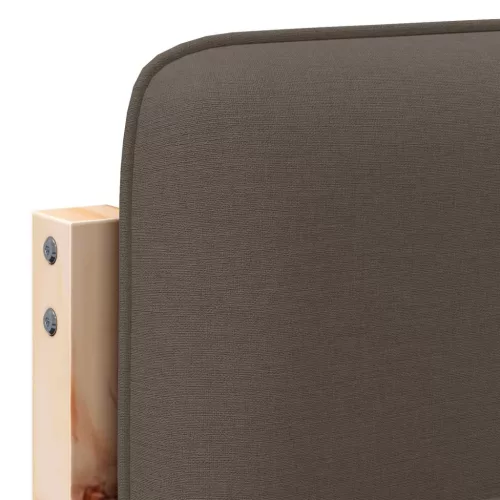  Kárpitozott fejtámla Barna és taupe 135 cm Tömör fenyőfa