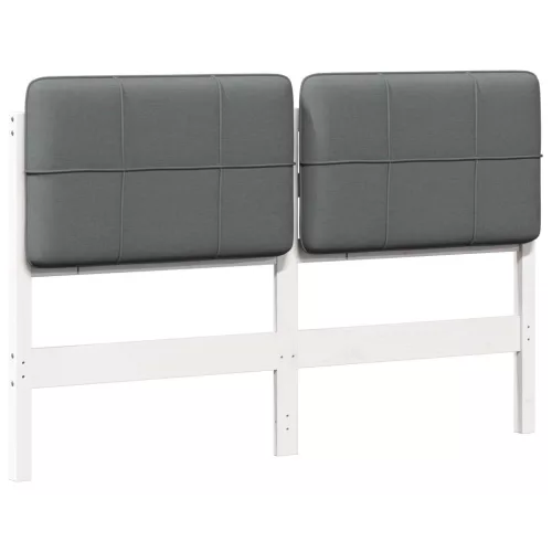  Kárpitozott fejtámla fejtámlával Fehér és világosszürke 135 cm