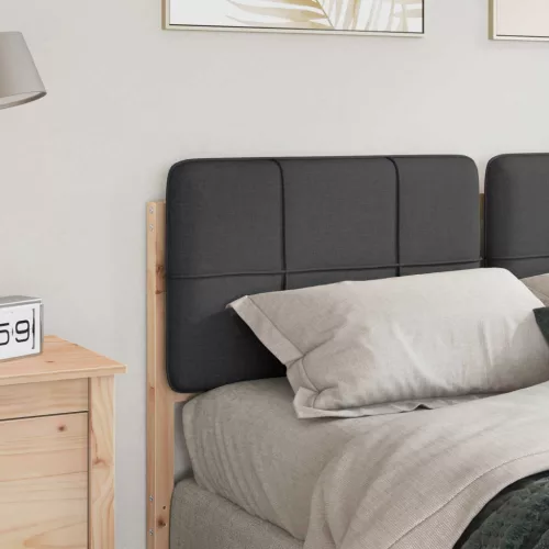  Kárpitozott fejtámla Barna és sötétszürke 120 cm Tömör fenyőfa