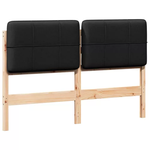  Kárpitozott fejtámla Barna és fekete 120 cm Tömör fenyőfa