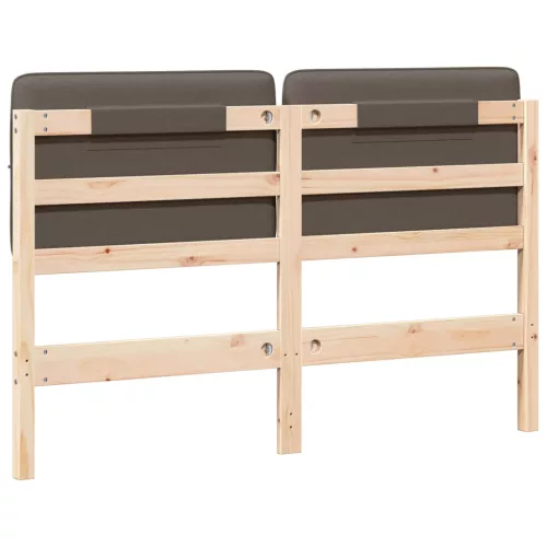  Kárpitozott fejtámla Barna és taupe 120 cm Tömör fenyőfa