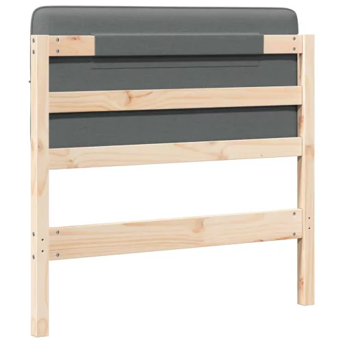  Kárpitozott fejtámla Barna és Világosszürke 90 cm Tömör fenyőfa